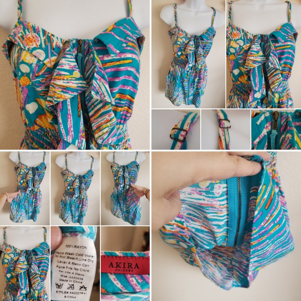 AKIRA multicolor starburst strap Dress small - Picture 6 of 9